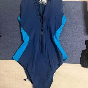 TA3 Blue Spandex Blend Top